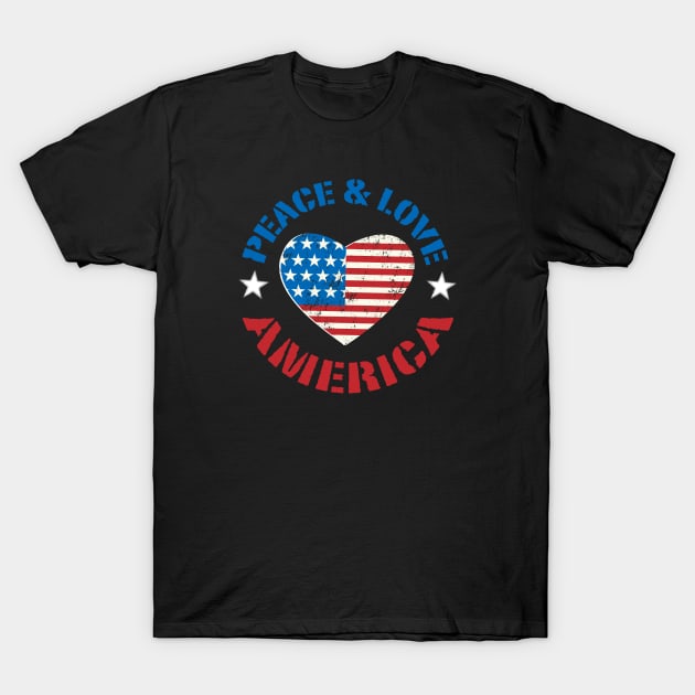 Peace and Love, America. T-Shirt by LebensART